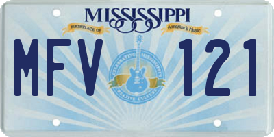 MS license plate MFV121