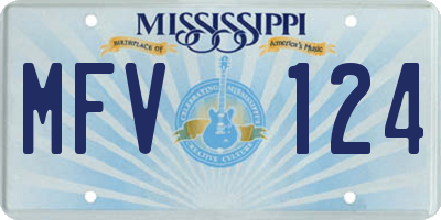 MS license plate MFV124