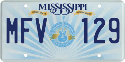 MS license plate MFV129