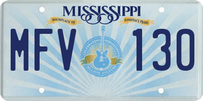 MS license plate MFV130