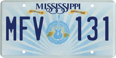 MS license plate MFV131