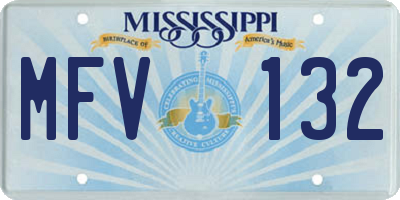 MS license plate MFV132