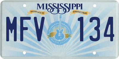 MS license plate MFV134