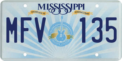 MS license plate MFV135