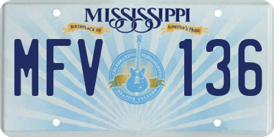 MS license plate MFV136