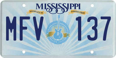 MS license plate MFV137