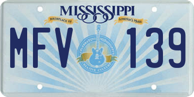 MS license plate MFV139