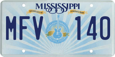 MS license plate MFV140