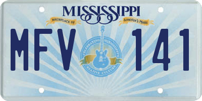 MS license plate MFV141