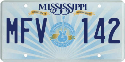 MS license plate MFV142