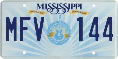 MS license plate MFV144