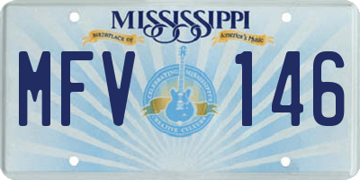 MS license plate MFV146