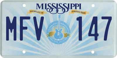 MS license plate MFV147