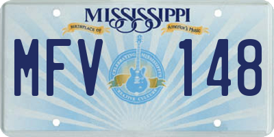 MS license plate MFV148