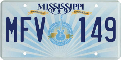 MS license plate MFV149