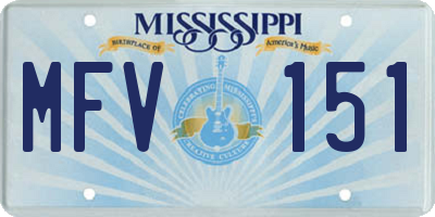 MS license plate MFV151