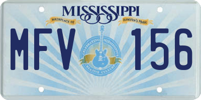 MS license plate MFV156