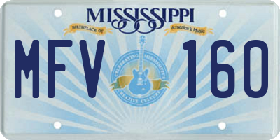 MS license plate MFV160