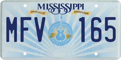 MS license plate MFV165