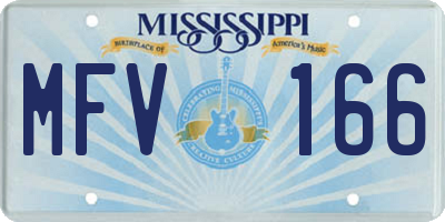 MS license plate MFV166