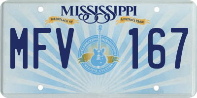 MS license plate MFV167