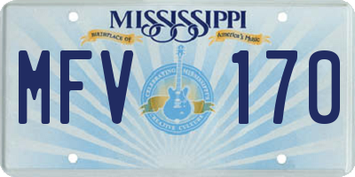 MS license plate MFV170