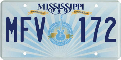 MS license plate MFV172