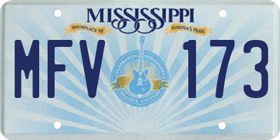 MS license plate MFV173