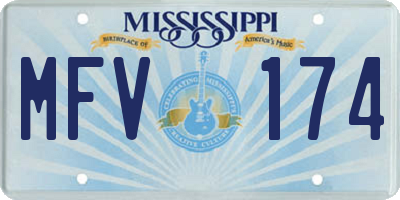 MS license plate MFV174