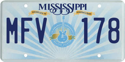 MS license plate MFV178