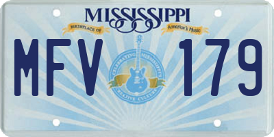 MS license plate MFV179