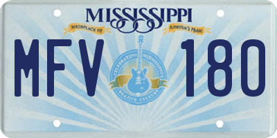 MS license plate MFV180