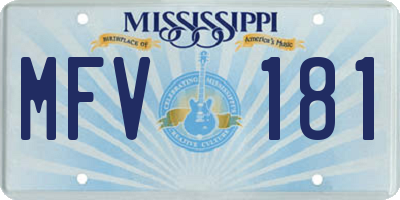 MS license plate MFV181