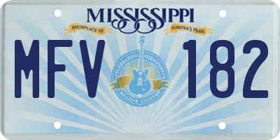MS license plate MFV182