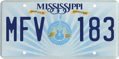 MS license plate MFV183