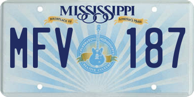 MS license plate MFV187
