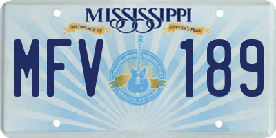 MS license plate MFV189