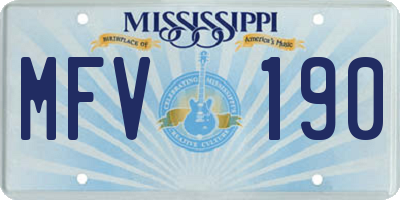 MS license plate MFV190