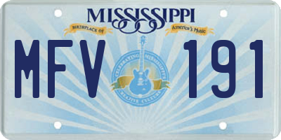 MS license plate MFV191