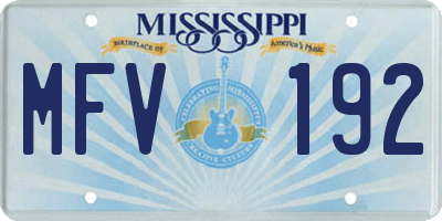 MS license plate MFV192