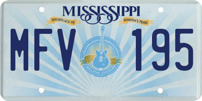 MS license plate MFV195