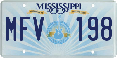MS license plate MFV198