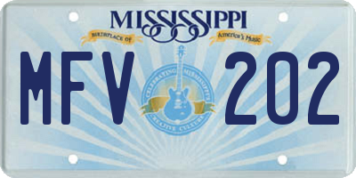 MS license plate MFV202