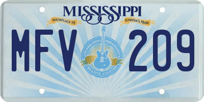 MS license plate MFV209
