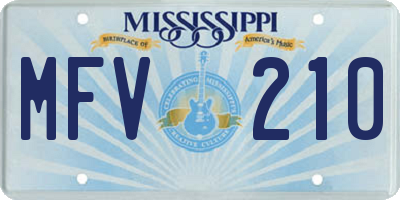 MS license plate MFV210