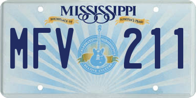 MS license plate MFV211