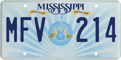 MS license plate MFV214