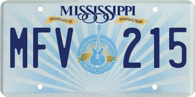 MS license plate MFV215