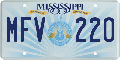 MS license plate MFV220