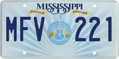 MS license plate MFV221